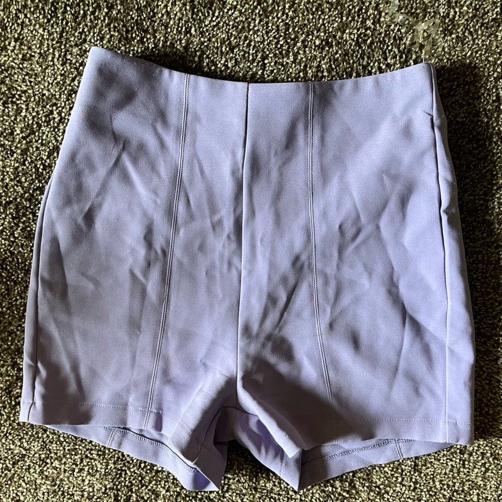 Lilac Purple tailored high waist shorts
